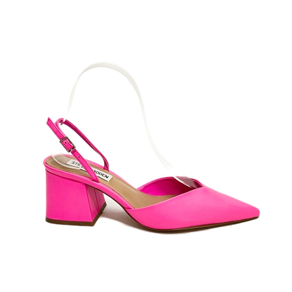 Vintage Y2K bubblegum pink leather pointed toe slingback heels